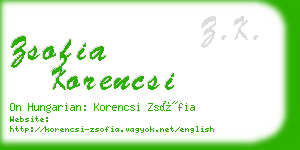 zsofia korencsi business card